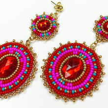 Load image into Gallery viewer, Divine Being Statement Earrings - Red