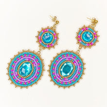Load image into Gallery viewer, Divine Being Statement Earrings - Turquoise
