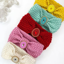 Load image into Gallery viewer, Baby/Toddler Knit Headbands with Beaded Brooch