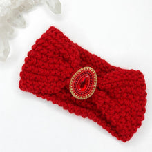 Load image into Gallery viewer, Baby/Toddler Knit Headbands with Beaded Brooch