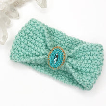 Load image into Gallery viewer, Baby/Toddler Knit Headbands with Beaded Brooch