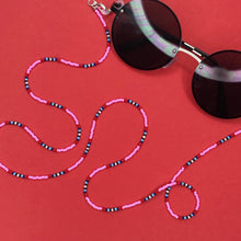 Load image into Gallery viewer, Pink Paisley Mask with 4 in 1 Beaded lanyard - Mod Pink