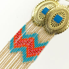 Load image into Gallery viewer, Neon Nirvana Large Statement Earrings - Blue