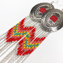 Load image into Gallery viewer, Neon Nirvana Large Statement Earrings - Red