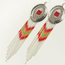 Load image into Gallery viewer, Neon Nirvana Large Statement Earrings - Red