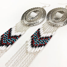 Load image into Gallery viewer, Revival Statement Earrings - White & Silver