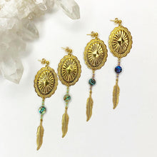 Load image into Gallery viewer, Serenity Feather Charm Earrings - Gold