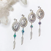 Load image into Gallery viewer, Serenity Feather Charm Earrings - Silver