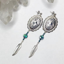Load image into Gallery viewer, Serenity Feather Charm Earrings - Silver