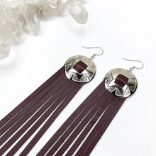 Load image into Gallery viewer, Serenity Fringe Leather Earrings - Deep Mahogany
