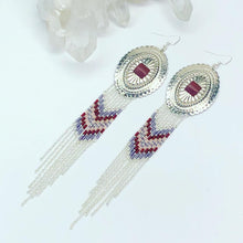 Load image into Gallery viewer, Serenity Statement Earrings - Silver & Purple