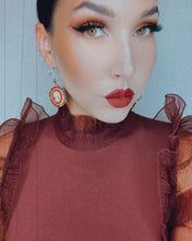 Load image into Gallery viewer, Haunted Victorian Cameo Earrings - Orange