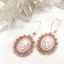 Load image into Gallery viewer, Haunted Victorian Cameo Earrings - Pink