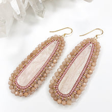 Load image into Gallery viewer, Spirits & Spells Beaded Drop Earrings - Nude Moonstone