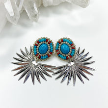 Load image into Gallery viewer, Summer Solstice Sunburst Earrings - Silver/Stones
