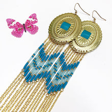 Load image into Gallery viewer, Spring Bloom Large Statement Earrings - Teal Breeze
