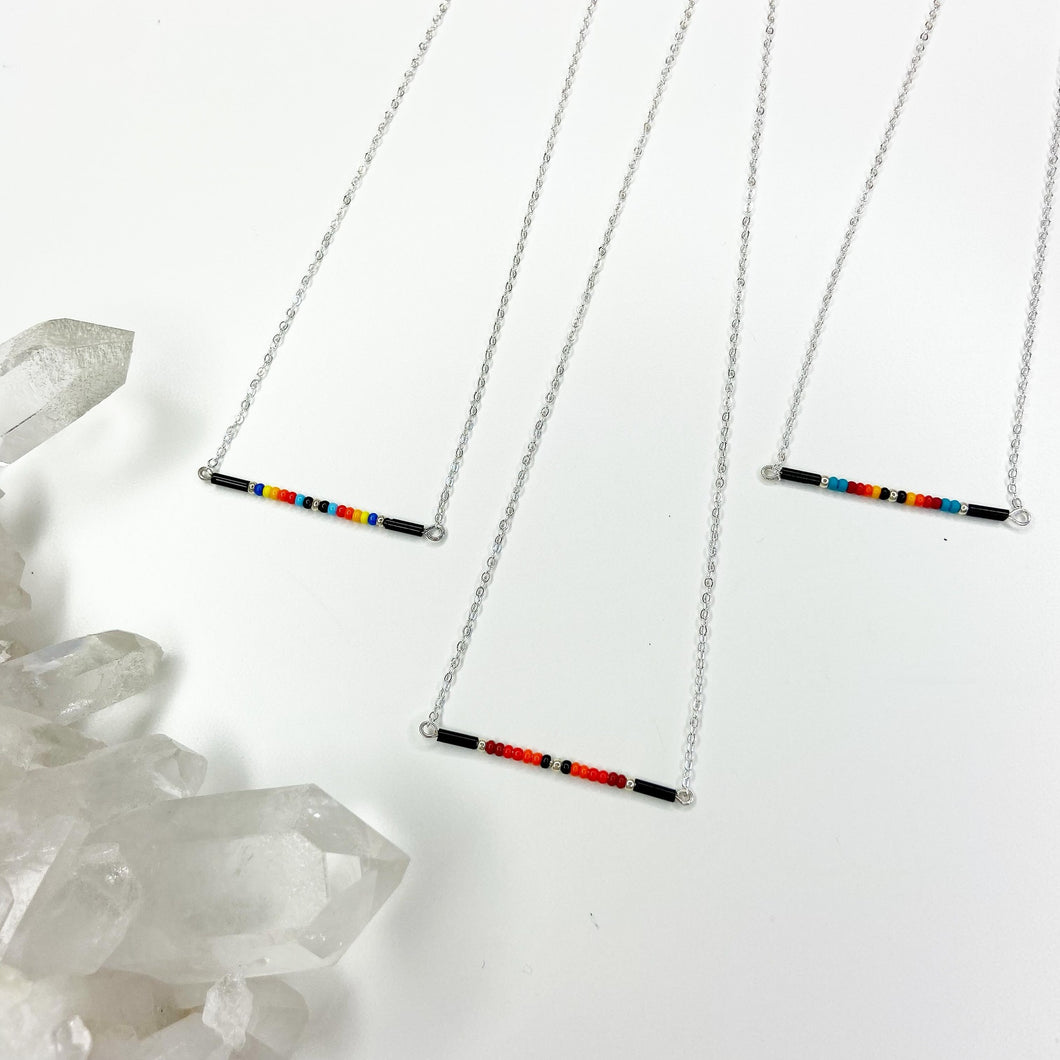 Summer Solstice Bar Necklace - Silver