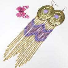 Load image into Gallery viewer, Spring Bloom Large Statement Earrings - Lavender Dream
