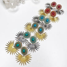 Load image into Gallery viewer, Summer Solstice Sunburst Earrings - Stones
