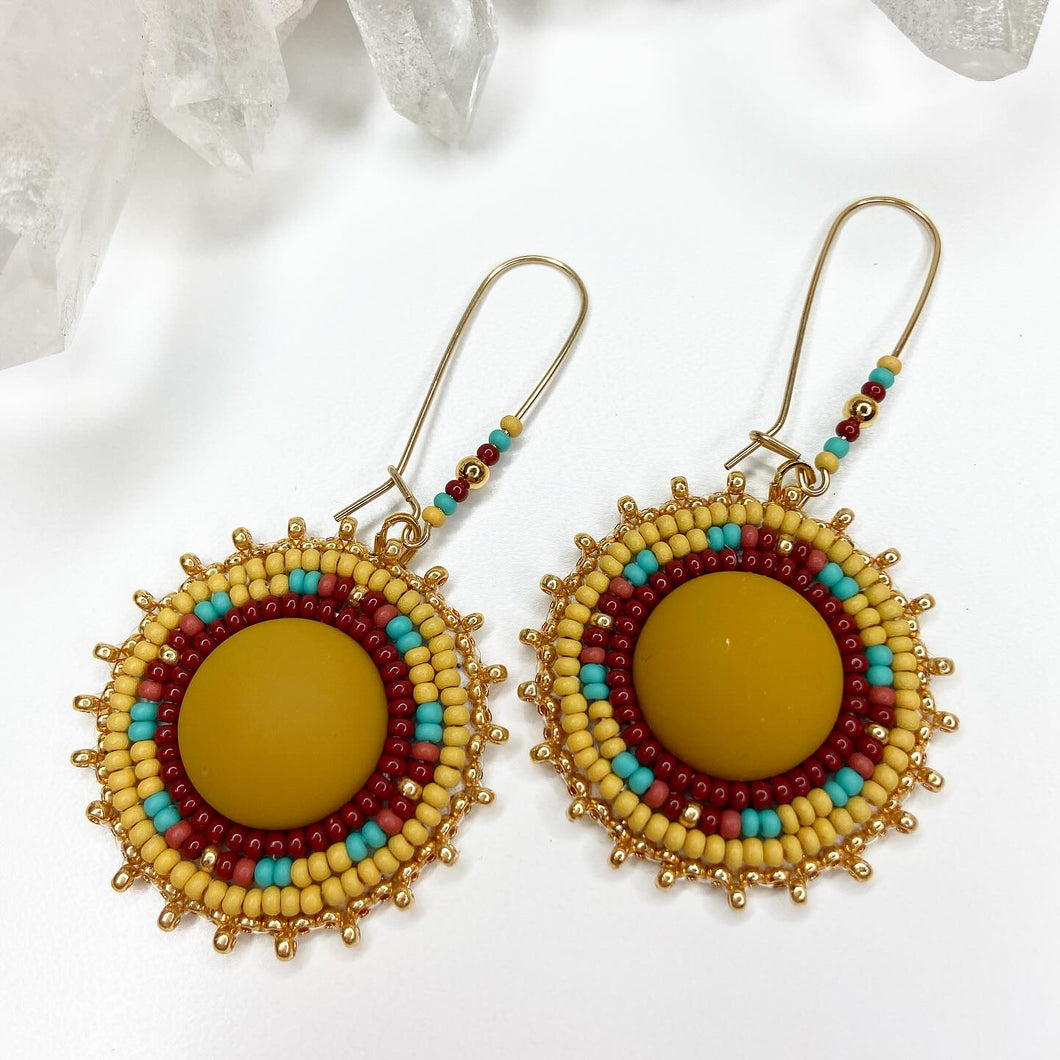 Autumns' Comfort Drop Earrings - Harvest Yellow