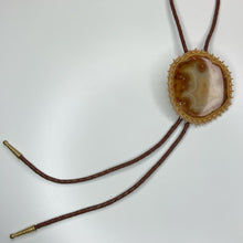 Load image into Gallery viewer, Amber Beaded Agate Bolo Tie

