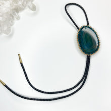 Load image into Gallery viewer, Teal Beaded Agate Bolo Tie
