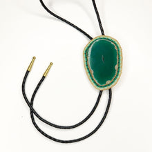 Load image into Gallery viewer, Green Beaded Agate Bolo Tie
