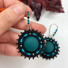 Load image into Gallery viewer, Autumn Embers Drop Earrings - Teal

