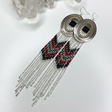 Load image into Gallery viewer, Autumn Embers Statement Earrings - Rust/Sand/Silver
