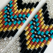 Load image into Gallery viewer, Autumn Embers Statement Earrings - Yellow/Silver
