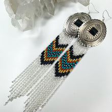 Load image into Gallery viewer, Autumn Embers Statement Earrings - Yellow/Silver
