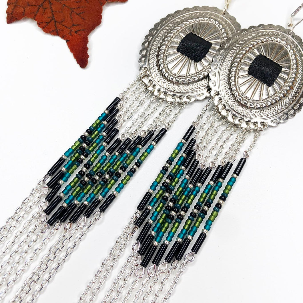 Harvest's Howl Large Statement Earrings - Silver