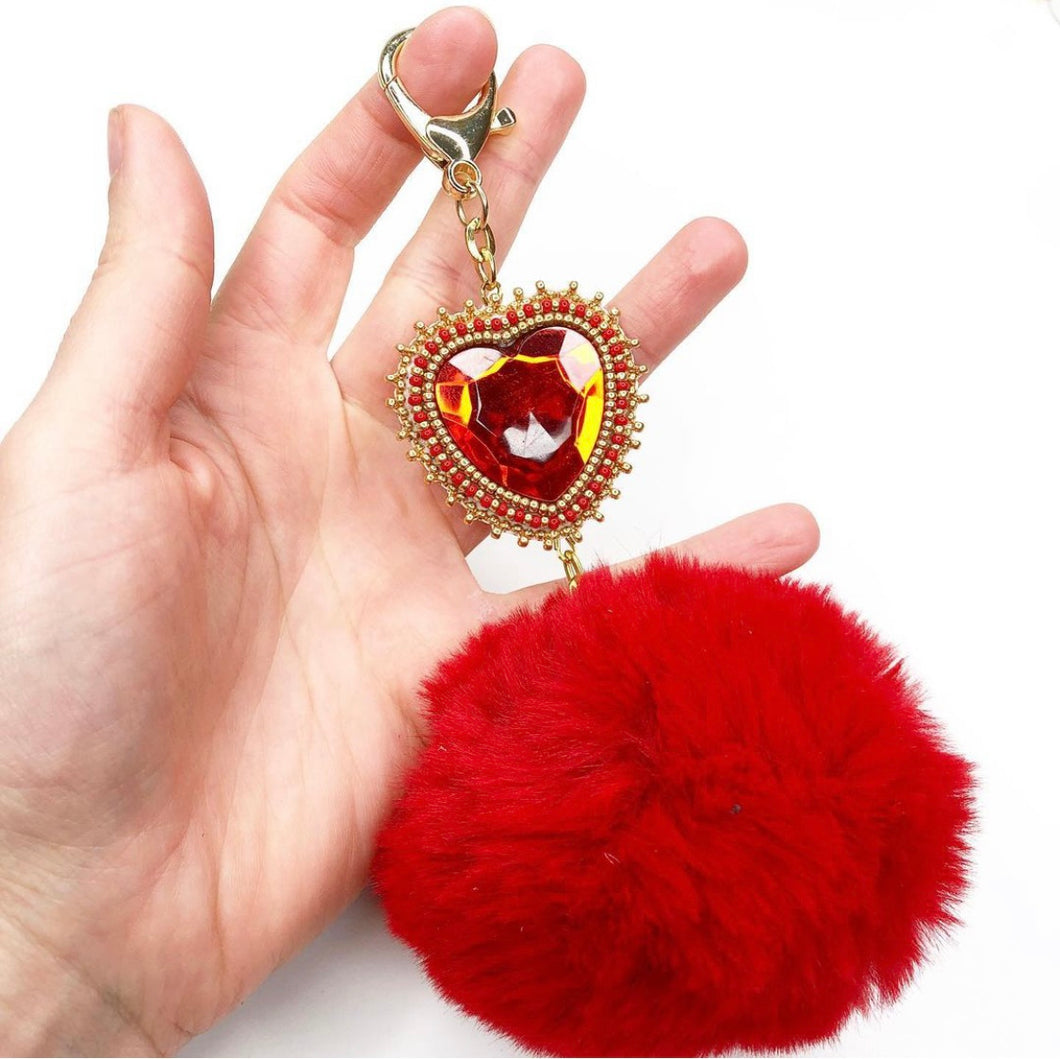 Spring Bling Heart Keychains