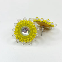 Load image into Gallery viewer, 3 in 1 Pom Pom Earrings - Yellow
