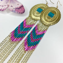 Load image into Gallery viewer, Sunny Daze Statement Earrings - Magenta Jelly
