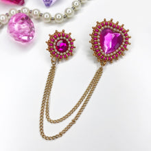 Load image into Gallery viewer, Valentines Bling Heart Pin - Magenta

