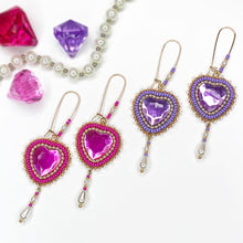 Load image into Gallery viewer, Valentines Bling Heart Earrings - Gold

