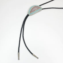 Load image into Gallery viewer, Soft Blue Beaded Agate Bolo Tie
