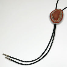 Load image into Gallery viewer, Rust Beaded Agate Bolo Tie
