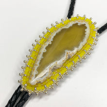 Load image into Gallery viewer, Yellow Beaded Agate Bolo Tie
