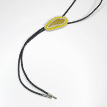 Load image into Gallery viewer, Yellow Beaded Agate Bolo Tie
