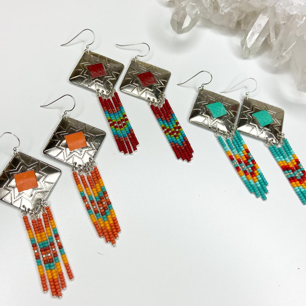 Wild West Diamond Concho Earrings