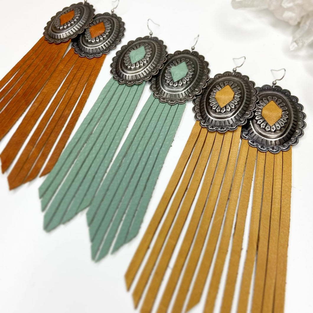 Wild West Fringe Leather Earrings