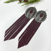 Load image into Gallery viewer, Winter&#39;s Wonder Fringe Leather Earrings
