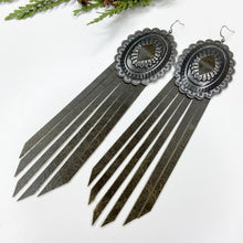 Load image into Gallery viewer, Winter&#39;s Wonder Fringe Leather Earrings
