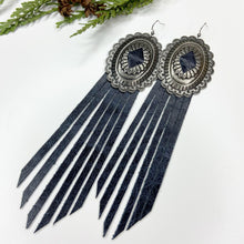 Load image into Gallery viewer, Winter&#39;s Wonder Fringe Leather Earrings
