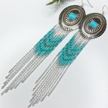 Load image into Gallery viewer, Winter&#39;s Wonder Statement Earrings - Silver/Mint
