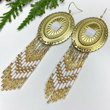 Load image into Gallery viewer, Winter&#39;s Wonder Beaded Concho Earrings
