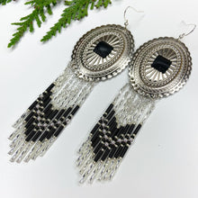 Load image into Gallery viewer, Winter&#39;s Wonder Beaded Concho Earrings
