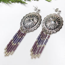 Load image into Gallery viewer, Winter Reflections Concho Beaded Earrings
